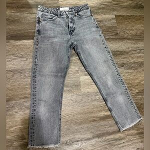 Topshop Gray Women's Jeans with frayed hem 28x32